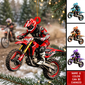 Personalized Dirt Bike Ornament - Custom Motocross Men Ornament
