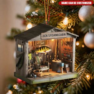 A Cabin Full Of Calm And Fish Tales - Personalized Acrylic Ornament, Christmas Gifts For Fisherman