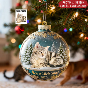 Custom Photo Merry Woofmas From The Goodest Pup - Personalized Acrylic Ornament, Christmas Birthday Gifts For Dog Cat Lovers