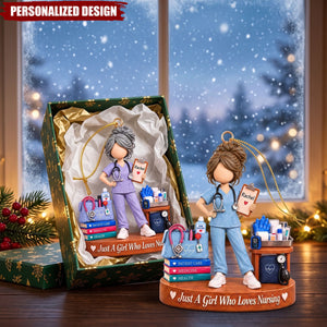 Custom Just A Girl Who Loves Nursing Acrylic Ornament