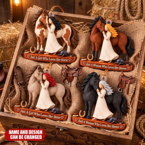 Personalized Just A Girl Who Loves Her Horse Christmas Ornament, Horse Lover Gift