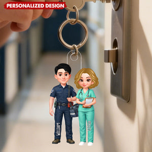 Personalized Acrylic Keychain - My Missing Piece Couple Occupation - Valentine's Day Gift for Him, Gift for Her