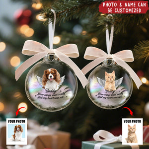 Custom Photo Until We Meet Again - Personalized Pet Memorial Ornament Ball, Sympathy Gifts For Dogs, Cats