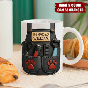 Celebrate Your Favorite Dog Groomer Scissors And Paw Prints Personalized Mug