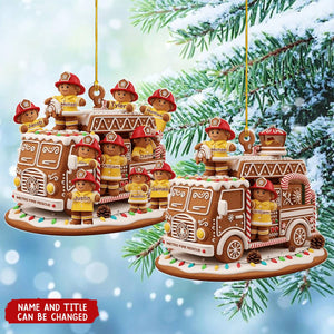 Heroes With Festive - Personalized Christmas Acrylic Ornament, Gift for Firefighter