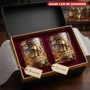 Proud Veteran Dad - Personalized Whiskey Glass, Father's Day Gift For Dad, Grandpa
