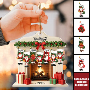Christmas Glows Where Hearts Gather - Personalized Christmas Acrylic Ornament