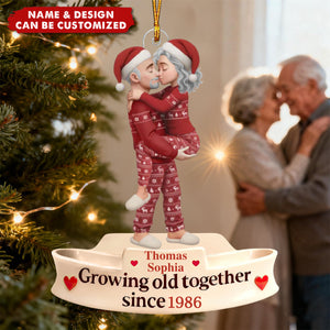 Personalized Couple Hug Acrylic Ornament, Christmas Gift For Grandparents, Husband And Wife