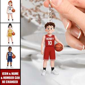 Basketball Player Gift - Personalized Acrylic Keychain