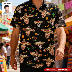 Personalized Photo Hawaiian Shirt - Custom Face Cinco De Mayo Mexican Hawaiian Shirt