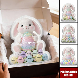 Custom Bunny Shaped Pillow - Personalized Easter Gift for Grandma, Mom, Wife