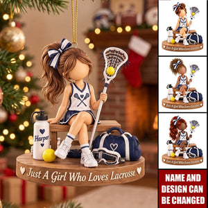 Personalized Acrylic Lacrosse Ornament, Custom Lacrosse Girl Gift For Daughter