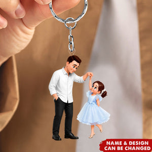 I'll Always Be Your Little Girl Dad And Daughter Dancing - Personalized Keychain