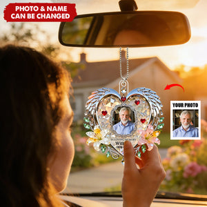 Miss The Angel In Heaven Car Hanging Ornament, Personalized Keepsake To Remember Loved One