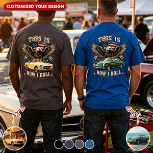 Custom Car Photo I'm Not Old I'm Classic Back Dark Shirt, Personalized Gifts For Dad, Grandpa, Family, Yourself