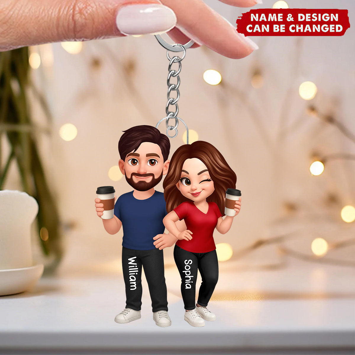 King And Queen Couple Personalized Keychain