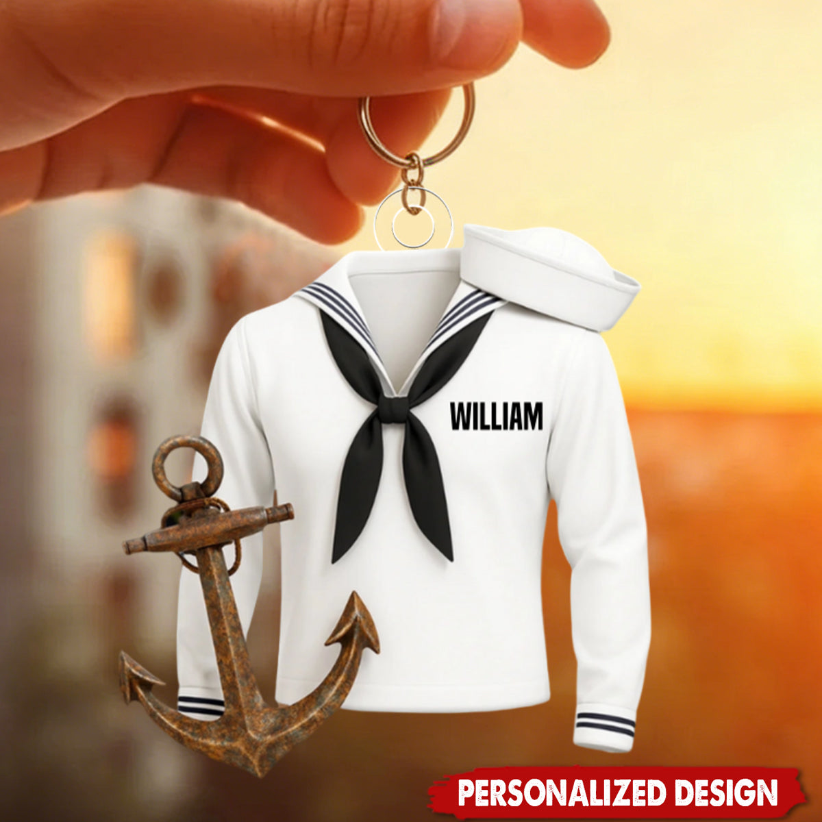 Personalized Acrylic Keychain, Gifts For Navy Heroes