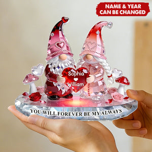 3D Effect Eternal Love Dwarf Couple Forever Together - Personalized Acrylic Block Plaque
