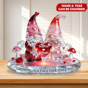 3D Effect Eternal Love Dwarf Couple Forever Together - Personalized Acrylic Block Plaque