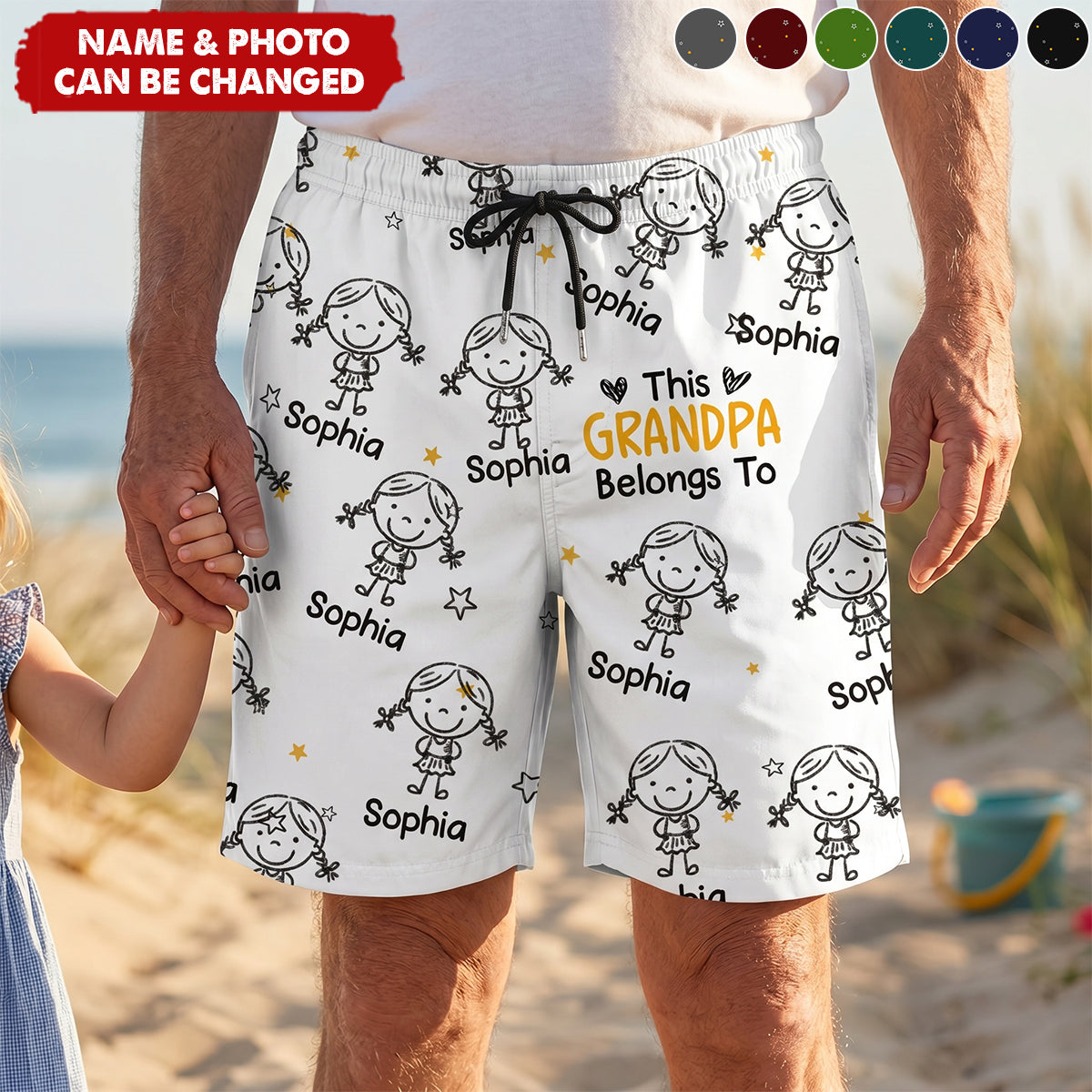 This Papa Belongs To Doodle Style- Personalized Shorts