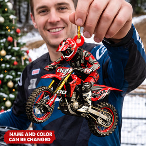 Personalized Dirt Bike Ornament -  Custom Motocross Men Ornament