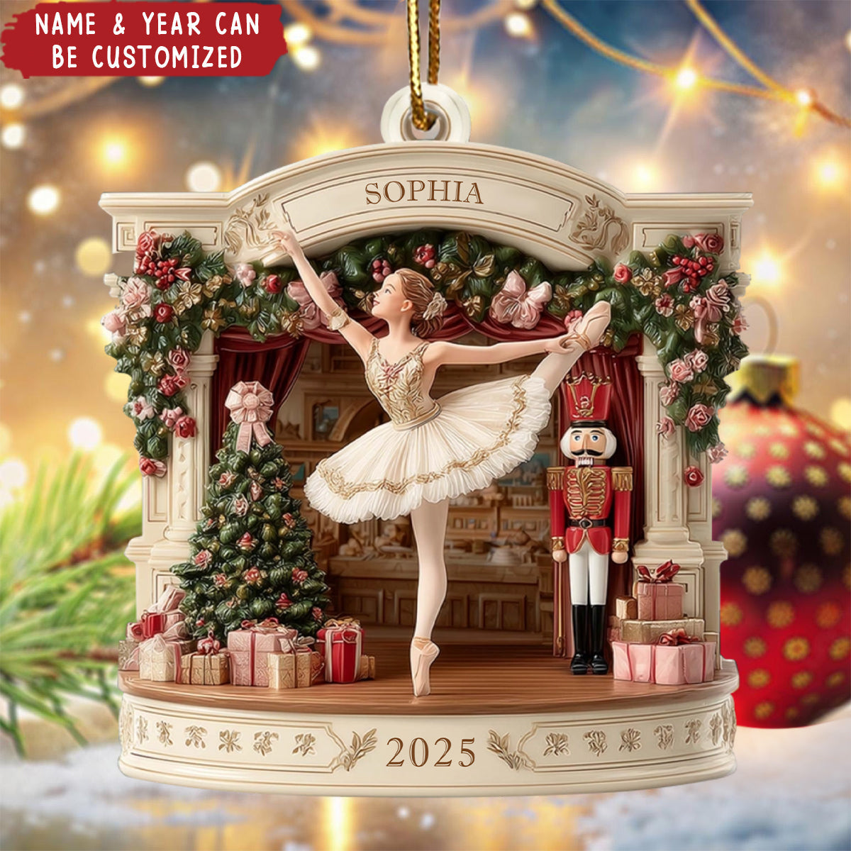 Ballet Stage - Personalized Christmas Acrylic Ornament