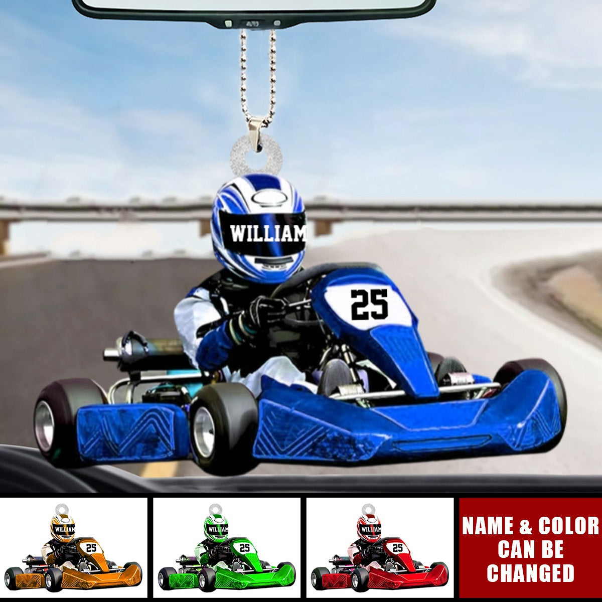 Personalized Race Car Ornament, Custom Name Car Ornament, Gift For Race Car Lovers