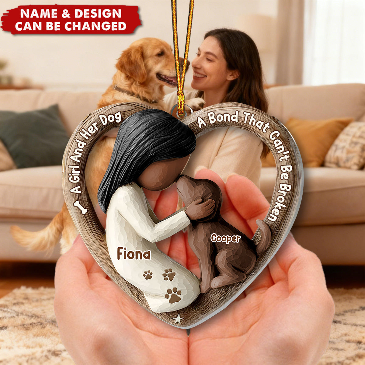 Paws Of The Heart - Personalized 1-Layer Acrylic Ornament
