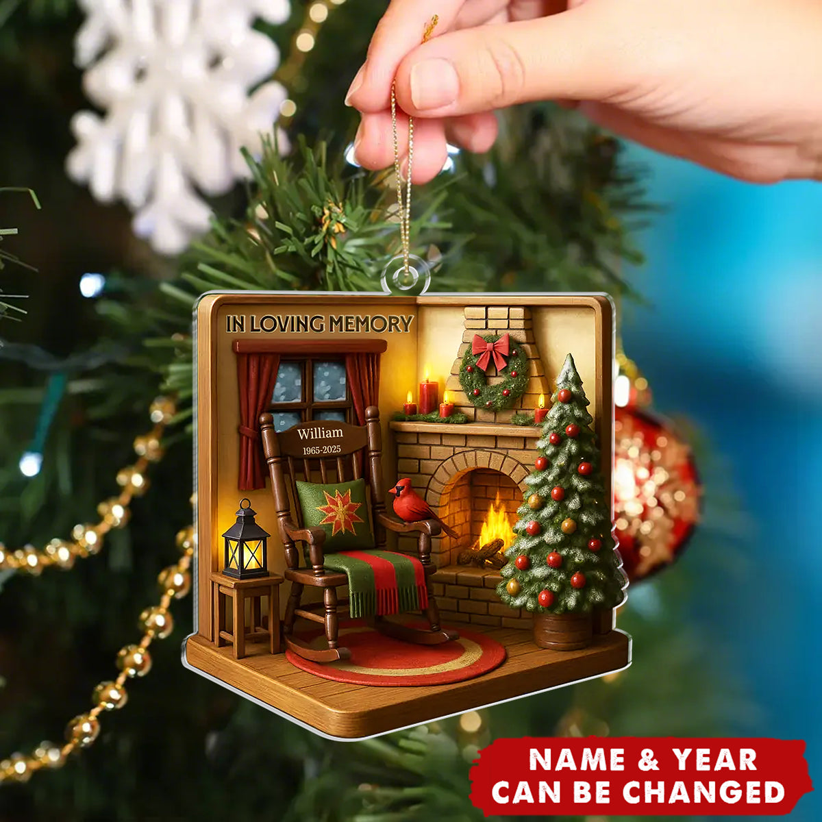 Never Truly Gone - Personalized Memorial Sympathy  Acrylic Ornament For Loss Of Mom, Dad