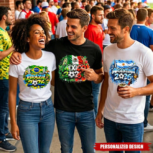 Custom World Cup National Pattern Shirt - Personalized Name and Number Game Day World Cup Gift for Soccer Fans