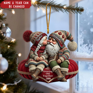 Growing Old Sitting Together Couple - Personalized Acrylic Ornament