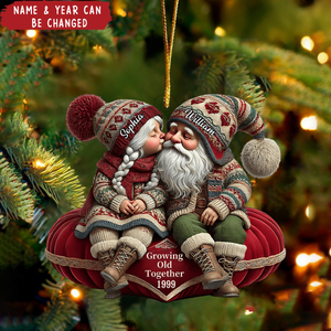 Growing Old Sitting Together Couple - Personalized Acrylic Ornament