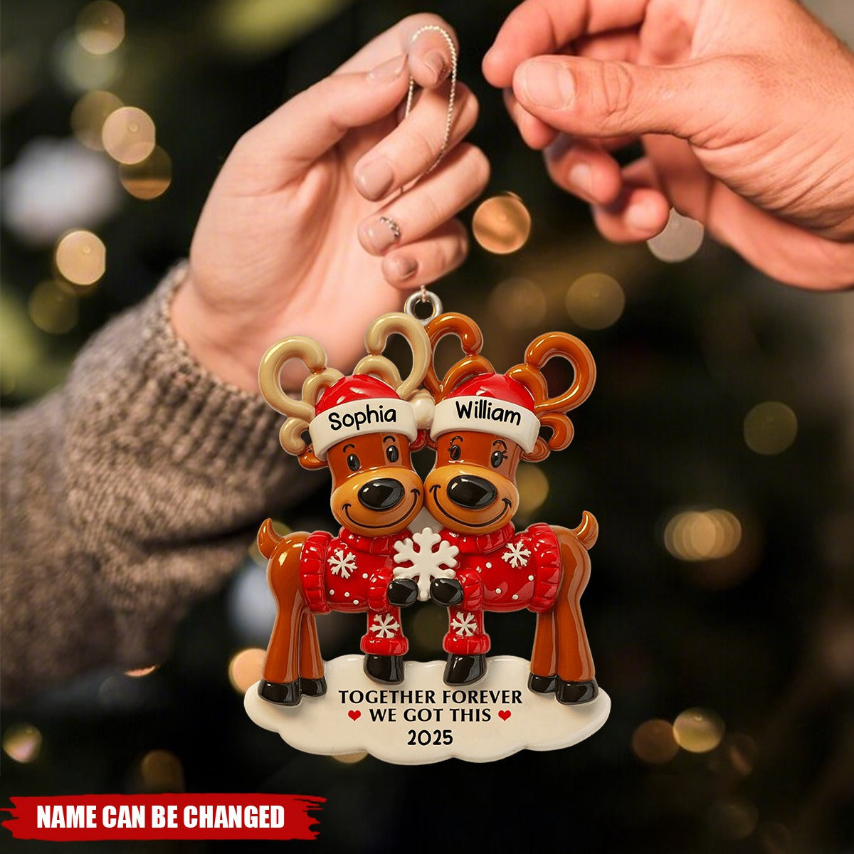 Together Forever We Got This, Reindeer Ornament, Gift For Couples And Family