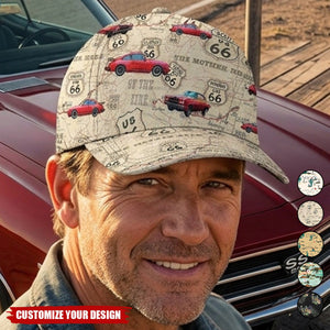 Custom Car Photo Route 66 For Car Lover Classic Cap