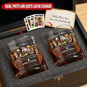 To Me You Are The World - Personalized Whiskey Glass,  Father's Day Gift For Dad, Grandpa