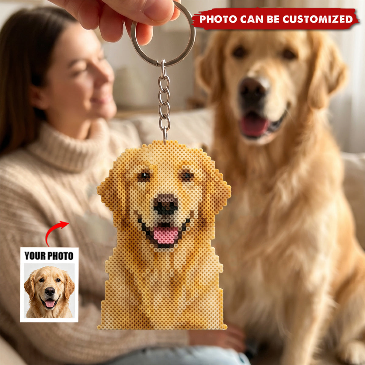 Customized Photo Fuse Beads - Personalized Photo Fuse Beads Keychain, A Creative DIY Handmade Gift