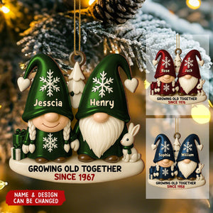 Growing Old Together With Dwarves And Snowflakes,Custom Wood Ornament