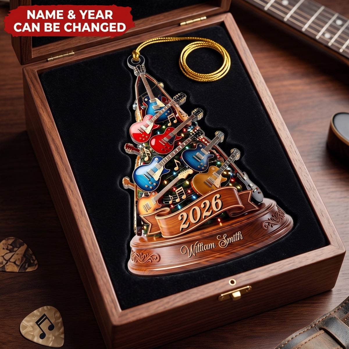 Guitar Christmas Tree - Personalized Acrylic Custom Shape Ornament