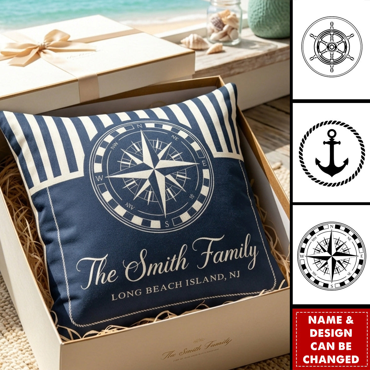Custom Boat Name, Nautical, Anchor - Personalized Pillows
