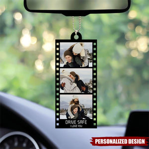 Personalized Photo Film Strip Car Ornament - Gift For Him, Gift For Her