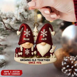 Growing Old Together With Dwarves And Snowflakes,Custom Wood Ornament