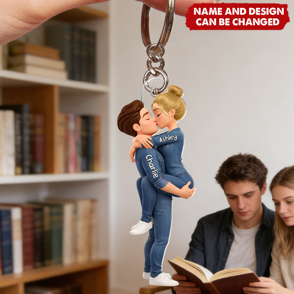 Kissing Couple - Personalized Keychain, Gift for Couple