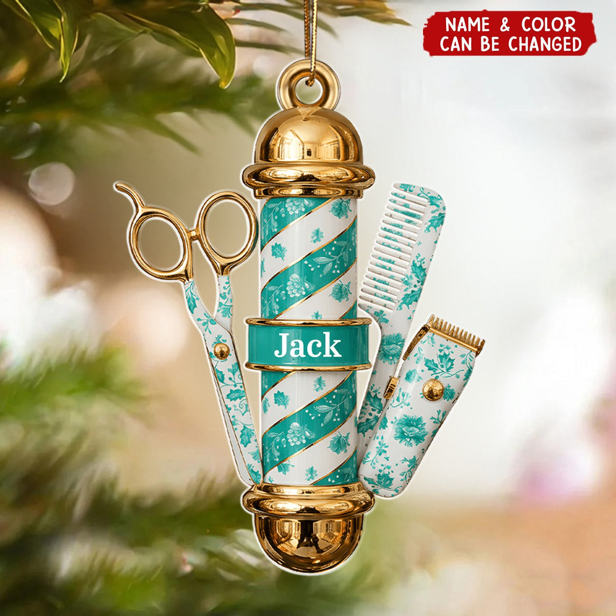 Personalized Barber’s Essentials Acrylic Ornament, Gift For Barber