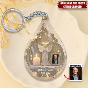 Custom Photo Angel Candle - Personalized Keychain