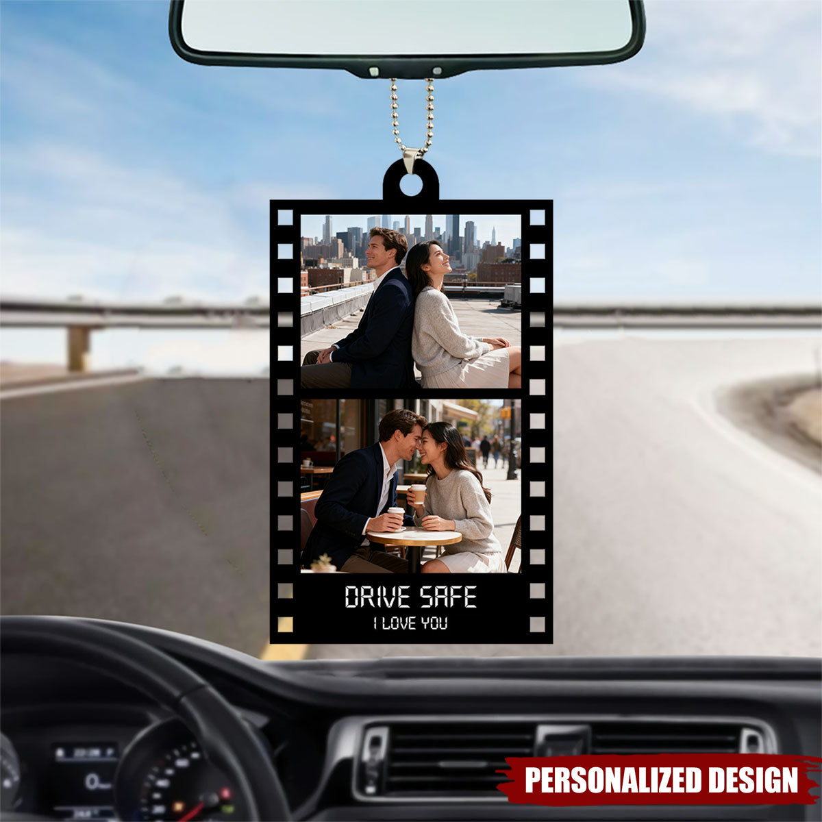 Personalized Photo Film Strip Car Ornament - Gift For Him, Gift For Her