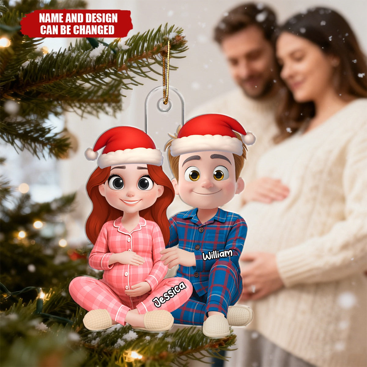 Expecting A Miracle - Personalized Christmas Acrylic Ornament