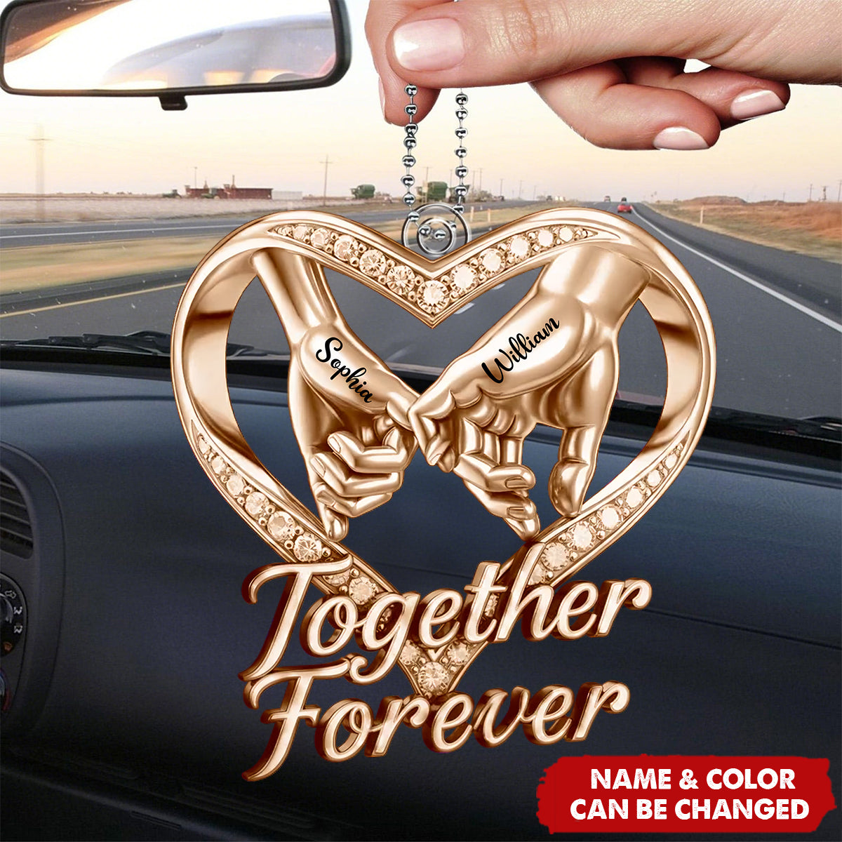 Custom Acrylic Car Ornament - Personalized Anniversary Wedding Gifts