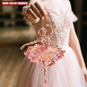 Pink Pointe & Roses – Personalized Acrylic Custom Shape Ornament