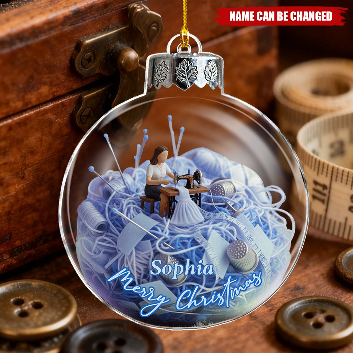 Love Sewing - Personalized Christmas Sewing Ornament