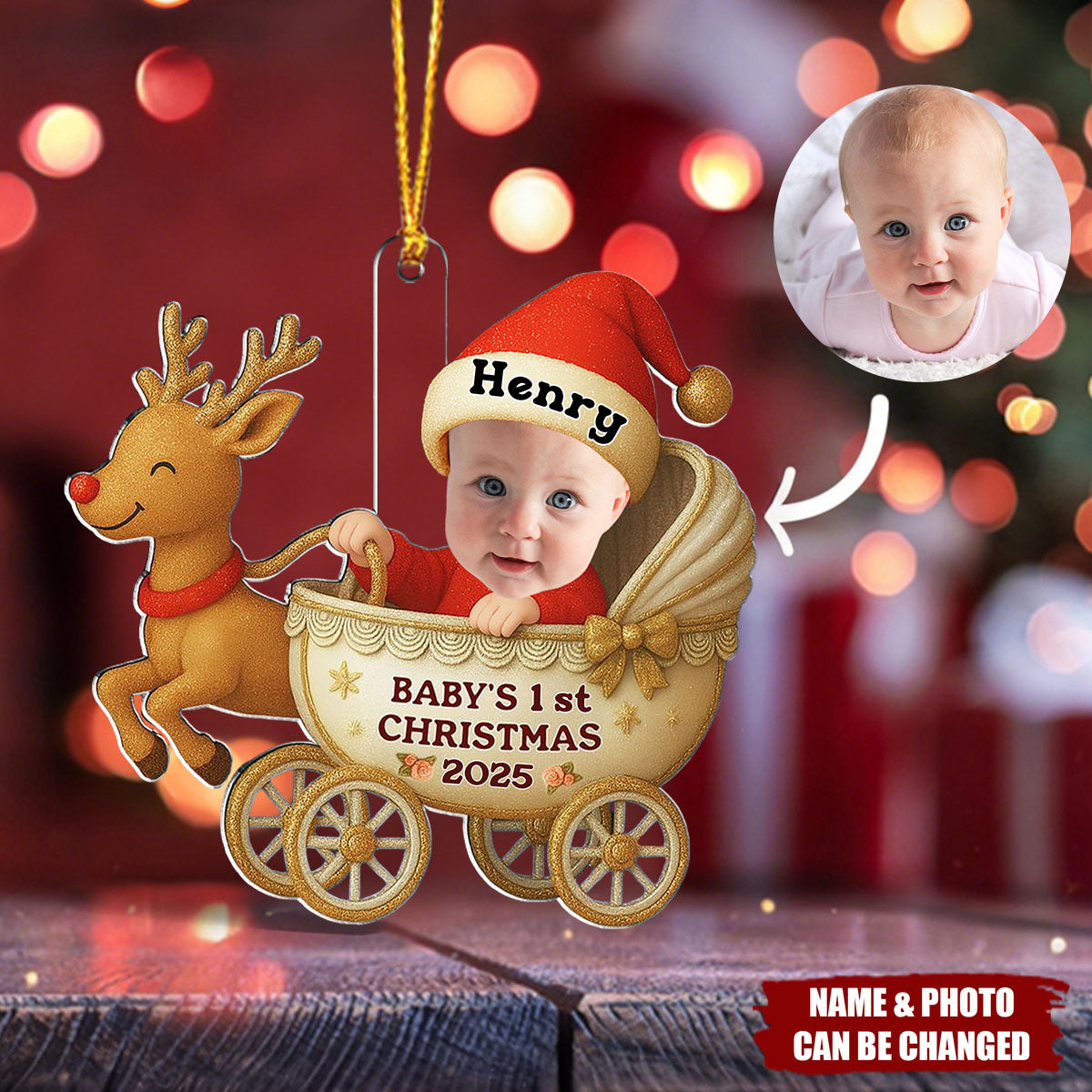 First Christmas Photo - Personalized Custom Acrylic Ornament
